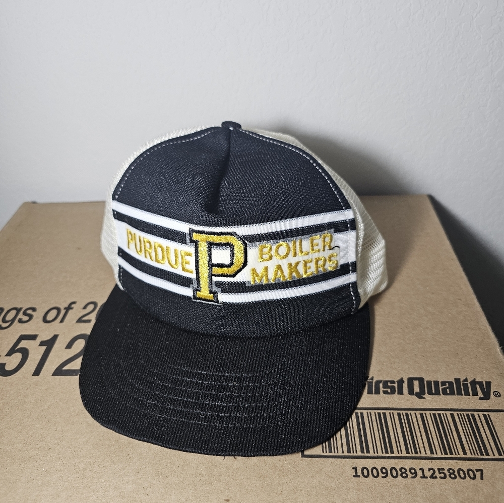 Vintage purdue boiler makers cap made in usa
